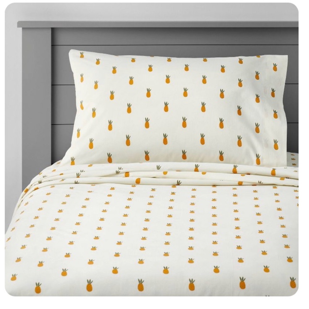 Pineapple Cotton Bed Sheet Set- Full Size
